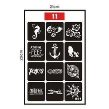 Load image into Gallery viewer, Hollow Adhesive Small Pattern Tattoo Inkjet Template Decal Temporary Body Art Tattoo Template Sticker for Women Men
