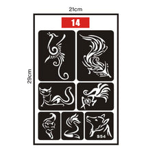 Load image into Gallery viewer, Hollow Adhesive Small Pattern Tattoo Inkjet Template Decal Temporary Body Art Tattoo Template Sticker for Women Men
