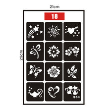 Load image into Gallery viewer, Hollow Adhesive Small Pattern Tattoo Inkjet Template Decal Temporary Body Art Tattoo Template Sticker for Women Men
