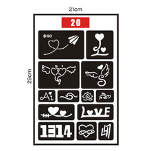 Load image into Gallery viewer, Hollow Adhesive Small Pattern Tattoo Inkjet Template Decal Temporary Body Art Tattoo Template Sticker for Women Men
