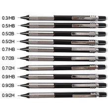 Load image into Gallery viewer, 0.3/0.5/0.7/0.9mm Professional Machanical Pencil Metal Automatic Pencil Writing Drawing Tools Stationery School Office Supplies
