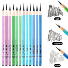 Load image into Gallery viewer, 3pcs Sketch Charcoal Pencil Soft/Medium/Hard Carbon Pencil Art Student Special Hand-painted HB Painting Drawing Exam Pen
