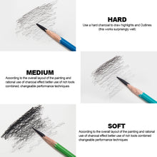 Load image into Gallery viewer, 10pcs/Box Sketch Charcoal Pencil Soft/Medium/Hard Carbon Pencil Art Student Special Hand-painted HB Painting Drawing Exam Pen
