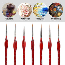 Load image into Gallery viewer, 7pcs/set Professional Sable Hair Paint Brush Set Gouache Oil Painting Brush Miniature Art Brushes Art Supplies
