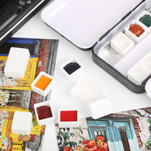 Load image into Gallery viewer, 14pcs/24pcs/6pcs Full/Half Empty Pan for Watercolor Paint Grid Pans Acrylic Oil Paints Paint Box Art Drawing Supplies
