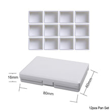 Load image into Gallery viewer, 12pcs/24pcs Half Empty Pan with Box Set for Watercolor Paint Grid Pans Acrylic Oil Paints Paint Box Art Drawing Supplies
