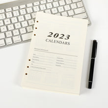 Load image into Gallery viewer, 2023 English Daily Planner Filler 6 Holes Binder Notebook Filler Notepad Diary 365 Days Plan Schedule Student Journal Planner Stationery Office School Supplies
