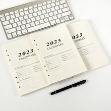 Load image into Gallery viewer, 2023 English Daily Planner Filler 6 Holes Binder Notebook Filler Notepad Diary 365 Days Plan Schedule Student Journal Planner Stationery Office School Supplies
