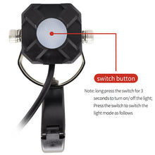 Load image into Gallery viewer, 1Pc Motorcycle LED Headlight Three Color Auxiliary Spotlight Yellow + White + Red Fog Light 9V-36V Lens Light
