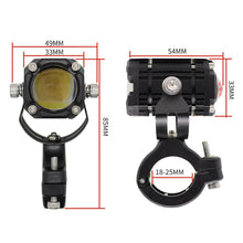 Load image into Gallery viewer, 1Pc Motorcycle LED Headlight Three Color Auxiliary Spotlight Yellow + White + Red Fog Light 9V-36V Lens Light
