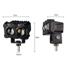 Load image into Gallery viewer, 1Pc Motorcycle LED Lens Spotlight Double Lenses Spotlight Motorcycles Auxiliary Fog Lamp Dual Color White Yellow Light
