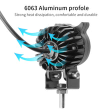 Load image into Gallery viewer, LED Motorcycle Headlight Auxiliary Light Dual Color Off Road Spotlight High/Low Beam Fog Light for Motorbike ATV DC12-85V
