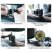Load image into Gallery viewer, Car Fan Cooler Foldable Silent Fan 3 Speed For Car Backseat Air Condition Desk Vehicle Fan Cooling
