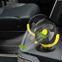 Load image into Gallery viewer, Car Fan 720 Degree Rotatable 3 Speed Dual Head Car Auto Cooling Air Circulator Fan for Van Suv Rv Boat Auto Vehicles
