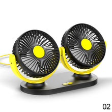 Load image into Gallery viewer, Car Fan 720 Degree Rotatable 3 Speed Dual Head Car Auto Cooling Air Circulator Fan for Van Suv Rv Boat Auto Vehicles
