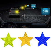 Load image into Gallery viewer, 6Pcs Car Reflective Reflector Sticker Self Adhesive Safety Warning Conspicuity for Truck Motorcycle Trailer Star Shape
