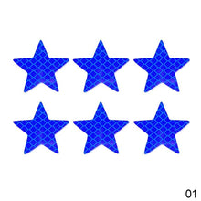 Load image into Gallery viewer, 6Pcs Car Reflective Reflector Sticker Self Adhesive Safety Warning Conspicuity for Truck Motorcycle Trailer Star Shape
