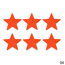 Load image into Gallery viewer, 6Pcs Car Reflective Reflector Sticker Self Adhesive Safety Warning Conspicuity for Truck Motorcycle Trailer Star Shape
