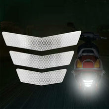 Load image into Gallery viewer, 3Pcs Motorcycle Stickers Reflective Warning Trapezoidal Arrow Tail Fender Racing Bumper Decal
