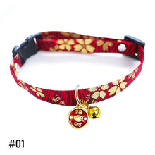Load image into Gallery viewer, Japanese Style Adjustable Cat Collar with Bell Necklace Cute Pet Cat Dog Pendant Safety Collar Four Seasons General Pets Supplies
