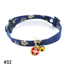 Load image into Gallery viewer, Japanese Style Adjustable Cat Collar with Bell Necklace Cute Pet Cat Dog Pendant Safety Collar Four Seasons General Pets Supplies
