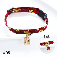 Load image into Gallery viewer, Japanese Style Adjustable Cat Collar with Bell Necklace Cute Pet Cat Dog Pendant Safety Collar Four Seasons General Pets Supplies
