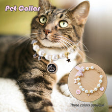 Load image into Gallery viewer, Pet Cat Pearl Collar Necklace Accessories Pendant Pet Supplies Cat Teddy Collar Adjustable Safety Kitten Collar Jewelry Decoration
