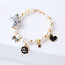 Load image into Gallery viewer, Pet Cat Pearl Collar Necklace Accessories Pendant Pet Supplies Cat Teddy Collar Adjustable Safety Kitten Collar Jewelry Decoration
