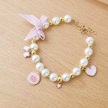 Load image into Gallery viewer, Pet Cat Pearl Collar Necklace Accessories Pendant Pet Supplies Cat Teddy Collar Adjustable Safety Kitten Collar Jewelry Decoration
