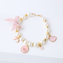 Load image into Gallery viewer, Pet Cat Pearl Collar Necklace Accessories Pendant Pet Supplies Cat Teddy Collar Adjustable Safety Kitten Collar Jewelry Decoration
