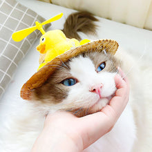Load image into Gallery viewer, Pet Supplies Mini Pet Dogs Straw Hat with Bamboo Dragonfly &amp; Eyes Hawaii Style Hat for Cats Dogs Funny Accessories
