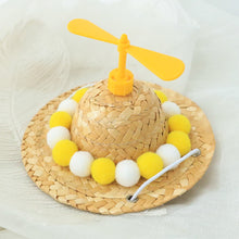 Load image into Gallery viewer, Pet Supplies Mini Pet Dogs Straw Hat with Bamboo Dragonfly &amp; Eyes Hawaii Style Hat for Cats Dogs Funny Accessories
