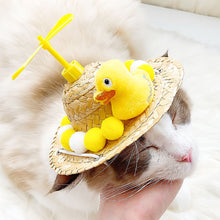Load image into Gallery viewer, Pet Supplies Mini Pet Dogs Straw Hat with Bamboo Dragonfly &amp; Eyes Hawaii Style Hat for Cats Dogs Funny Accessories

