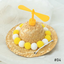 Load image into Gallery viewer, Pet Supplies Mini Pet Dogs Straw Hat with Bamboo Dragonfly &amp; Eyes Hawaii Style Hat for Cats Dogs Funny Accessories

