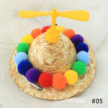 Load image into Gallery viewer, Pet Supplies Mini Pet Dogs Straw Hat with Bamboo Dragonfly &amp; Eyes Hawaii Style Hat for Cats Dogs Funny Accessories
