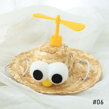Load image into Gallery viewer, Pet Supplies Mini Pet Dogs Straw Hat with Bamboo Dragonfly &amp; Eyes Hawaii Style Hat for Cats Dogs Funny Accessories
