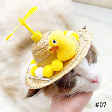 Load image into Gallery viewer, Pet Supplies Mini Pet Dogs Straw Hat with Bamboo Dragonfly &amp; Eyes Hawaii Style Hat for Cats Dogs Funny Accessories
