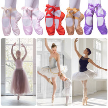 Load image into Gallery viewer, Fashion Kids Girls Ballet Shoes Color Gymnastics Canvas Ballet Dance Shoes Split Suede Sole With Ribbon
