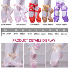 Load image into Gallery viewer, Fashion Kids Girls Ballet Shoes Color Gymnastics Canvas Ballet Dance Shoes Split Suede Sole With Ribbon
