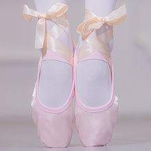 Load image into Gallery viewer, Fashion Kids Girls Ballet Shoes Color Gymnastics Canvas Ballet Dance Shoes Split Suede Sole With Ribbon
