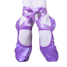 Load image into Gallery viewer, Fashion Kids Girls Ballet Shoes Color Gymnastics Canvas Ballet Dance Shoes Split Suede Sole With Ribbon
