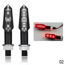 Load image into Gallery viewer, 2Pcs Universal 9LED Motorcycle Turn Signal Indicator Light Blinker Double Sides Color Amber/Red/White
