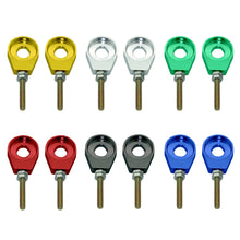 Load image into Gallery viewer, Pair CNC Motorcycle Aluminum Chain Tensioner Adjuster Dirt Bike Pit ATV Scooter 12mm or 15mm 110cc 125cc 140cc Rear Wheel Axle Hole
