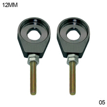Load image into Gallery viewer, Pair CNC Motorcycle Aluminum Chain Tensioner Adjuster Dirt Bike Pit ATV Scooter 12mm or 15mm 110cc 125cc 140cc Rear Wheel Axle Hole
