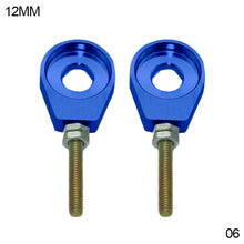 Load image into Gallery viewer, Pair CNC Motorcycle Aluminum Chain Tensioner Adjuster Dirt Bike Pit ATV Scooter 12mm or 15mm 110cc 125cc 140cc Rear Wheel Axle Hole
