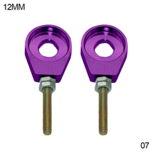 Load image into Gallery viewer, Pair CNC Motorcycle Aluminum Chain Tensioner Adjuster Dirt Bike Pit ATV Scooter 12mm or 15mm 110cc 125cc 140cc Rear Wheel Axle Hole
