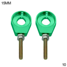 Load image into Gallery viewer, Pair CNC Motorcycle Aluminum Chain Tensioner Adjuster Dirt Bike Pit ATV Scooter 12mm or 15mm 110cc 125cc 140cc Rear Wheel Axle Hole
