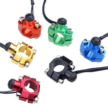 Load image into Gallery viewer, Universal 7/8" CNC Aluminum Motorcycle Stop Start Kill Switch Button Electric Power Bar Clamps
