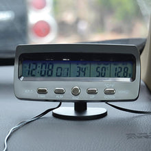 Load image into Gallery viewer, 3 in 1 Multifunctional Car Clock Indoor Outdoor Thermometer Voltmeter Clock with LCD Display LED Backlight
