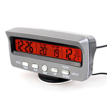 Load image into Gallery viewer, 3 in 1 Multifunctional Car Clock Indoor Outdoor Thermometer Voltmeter Clock with LCD Display LED Backlight
